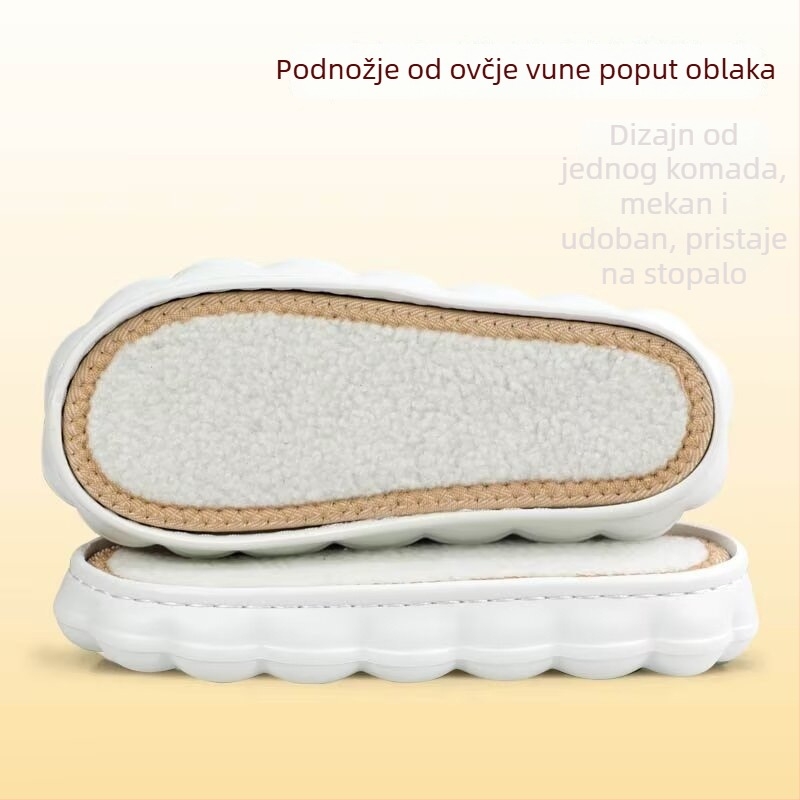 Kvačkane EVA tabanice za papuče, model ovčje kože, za zimu, proljeće i jesen, prilagodljivo