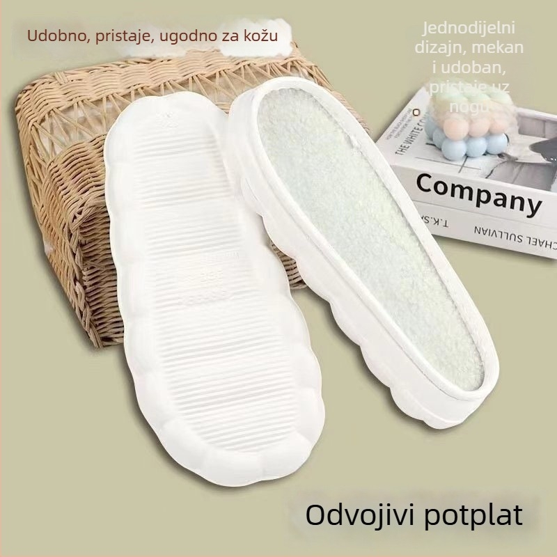 Kvačkane EVA tabanice za papuče, model ovčje kože, za zimu, proljeće i jesen, prilagodljivo
