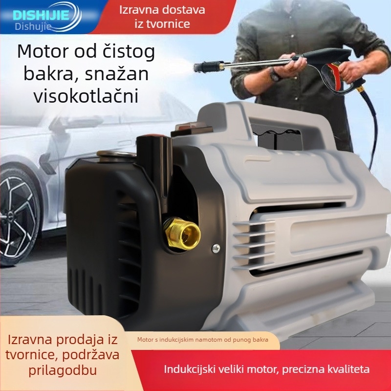 T01 kućni stroj za pranje automobila s bakrenim motorom – visokotlačno pranje, 100 bar, 220V, 1800W (3200W vršne), maksimalni protok 12 L/min