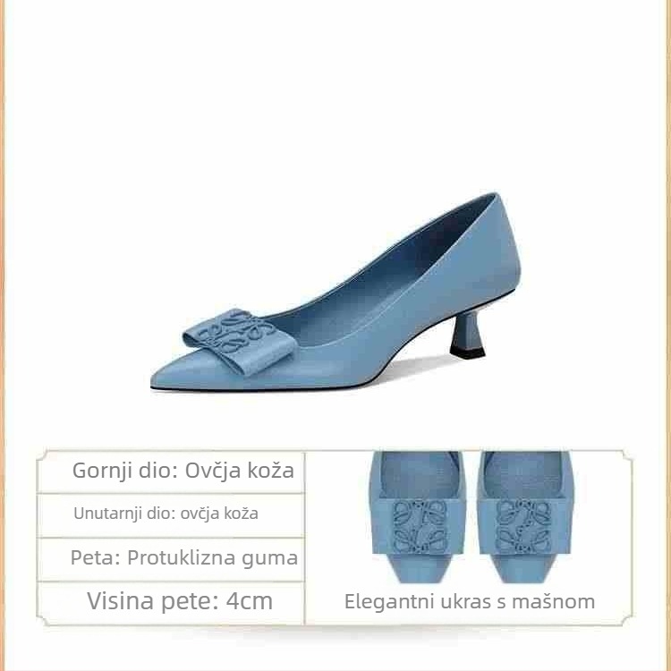 L612-2 Cipele s visokim petom, okrugli vrh, tanak potpetica, visina potpetice 3–6 cm, gornji materijal Super Fiber, đon od gume