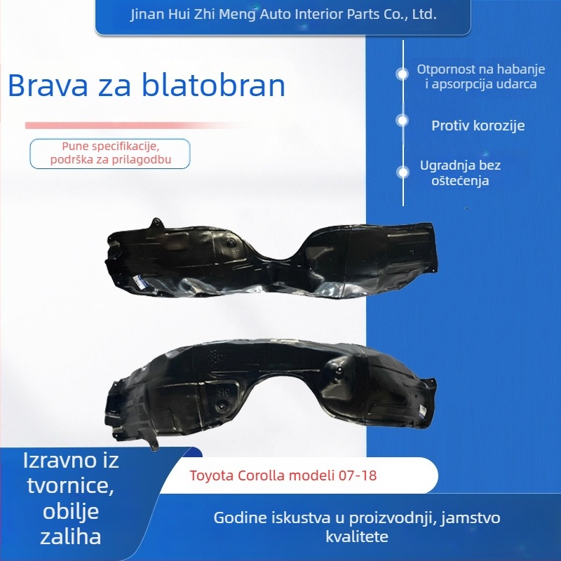 Unutarnja zaštita blatnika za Toyota Corolla 07-18, prednje lijevo i desno, PP materijal, Dream of brilliance