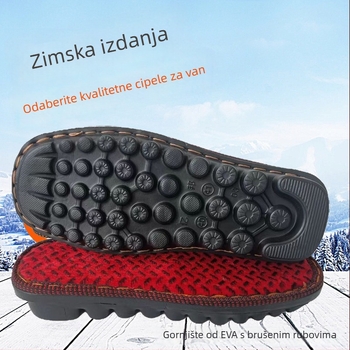 Ručne pletene papuče od vune, unutarnja podstava od pamuka, EVA potplat, protuklizne i otporne na habanje, model Eva