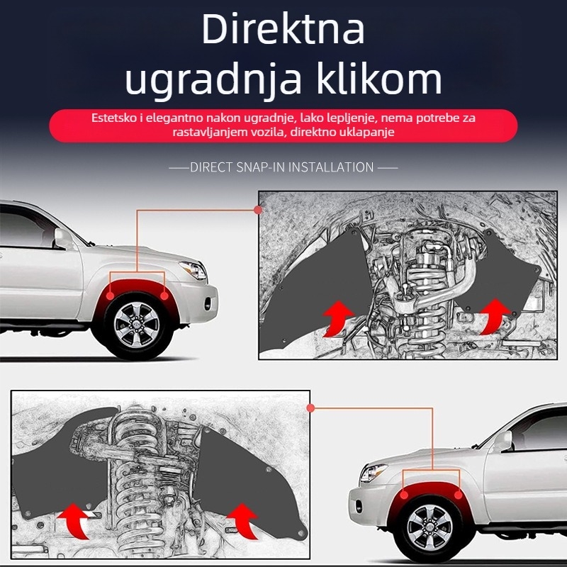 Prednja unutarnja obloga blatnika za Toyota Tacoma, gumena, kompatibilan s Tacoma modelom, prilagodljivo obrada