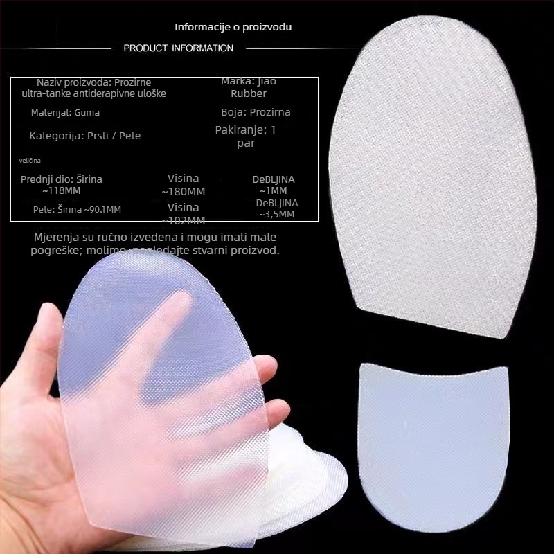 Naljepnice za potplat cipela: prozirne gumene pločice za prednji i stražnji potplat, otporne na habanje i tišanje; Marka Unique; Materijal Drvo; Stil Ostalo; Model Ostalo