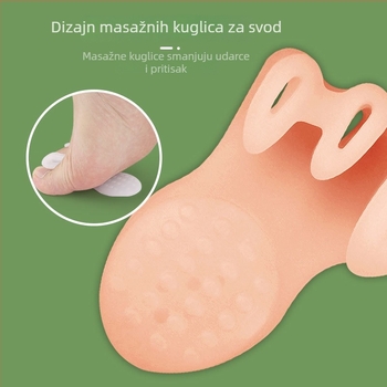 Troprstni odjeljivač prstiju stopala s tri otvora, masažer za stopalo, jastučić prednjeg dijela potplata, nevidljivi klips za prste, korektor hallux valgus