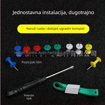 Set kopči za strop automobila – 60 kopči za strop, 60 čepića za pričvršćivanje, odvijač, mjerač; kompatibilan s 90% GM modela