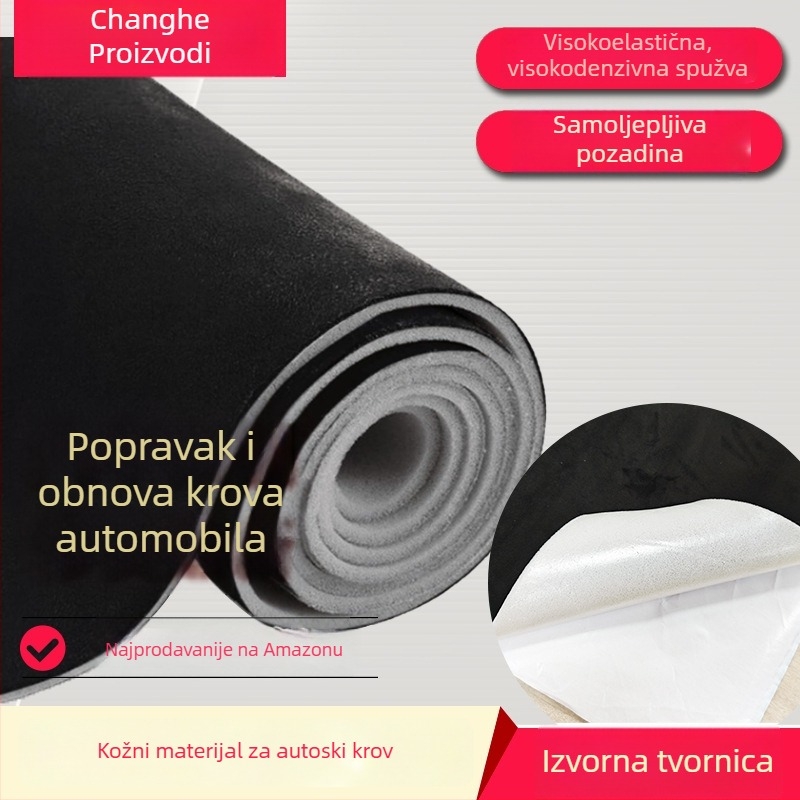Unutarnja obloga stropa automobila od suede-kompozitne pjene s ljepilnom stražnjom stranom – jedinstven uzorak – prilagodljivo