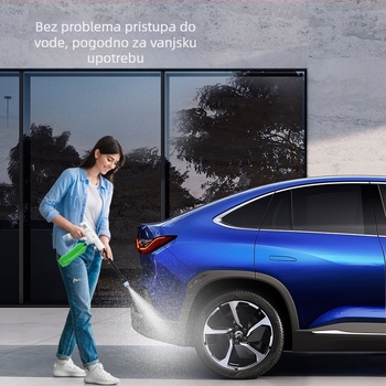 Bežični stroj za pranje automobila s litijskom baterijom, 16V, 100W, 5 m crijevo, maksimalni tlak 1 MPa, protok 2,9 L