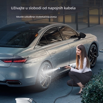 Bežični stroj za pranje automobila s litijskom baterijom, 16V, 100W, 5 m crijevo, maksimalni tlak 1 MPa, protok 2,9 L