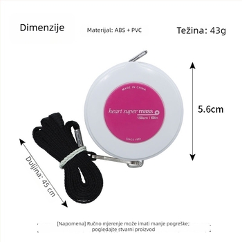 Three Gang mjerač trake za odjeću i šivanje — materijal: teleća koža nano-sintetska; raspon mjerenja 150 mm; kućna upotreba