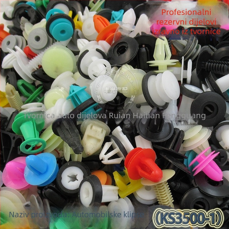 Plastični auto-klips KS3500-1 miješani paket za branik, ploču vrata i unutarnju oblogu blatnika (Model KS3500-1, Materijal: Plastika)