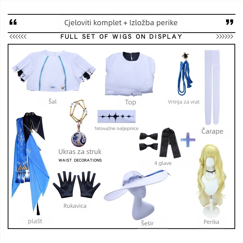 Phoebe cosplay kostim set za igre i animaciju, poliester tkanina