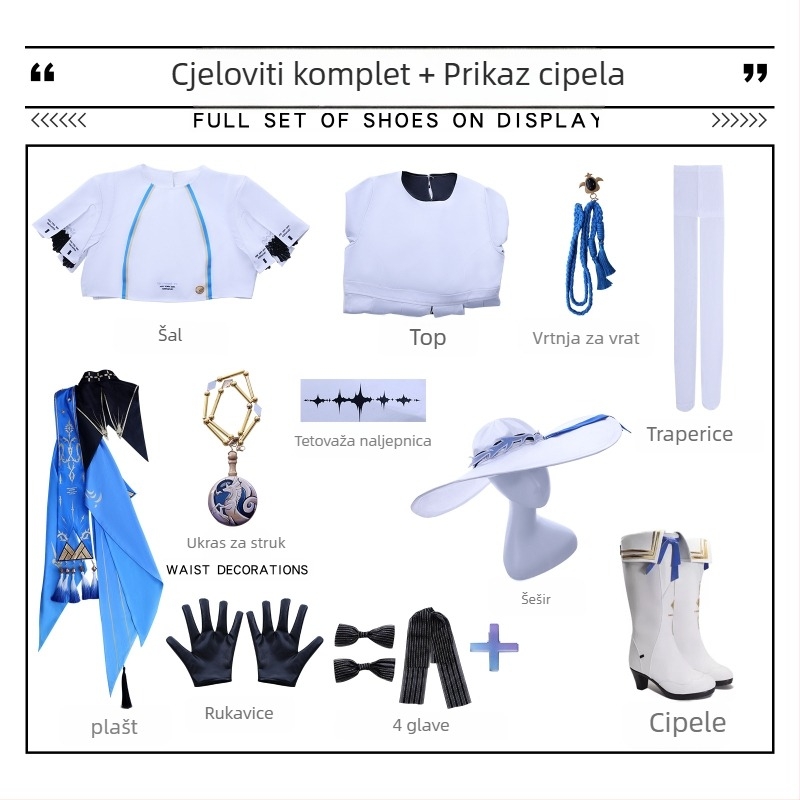 Phoebe cosplay kostim set za igre i animaciju, poliester tkanina