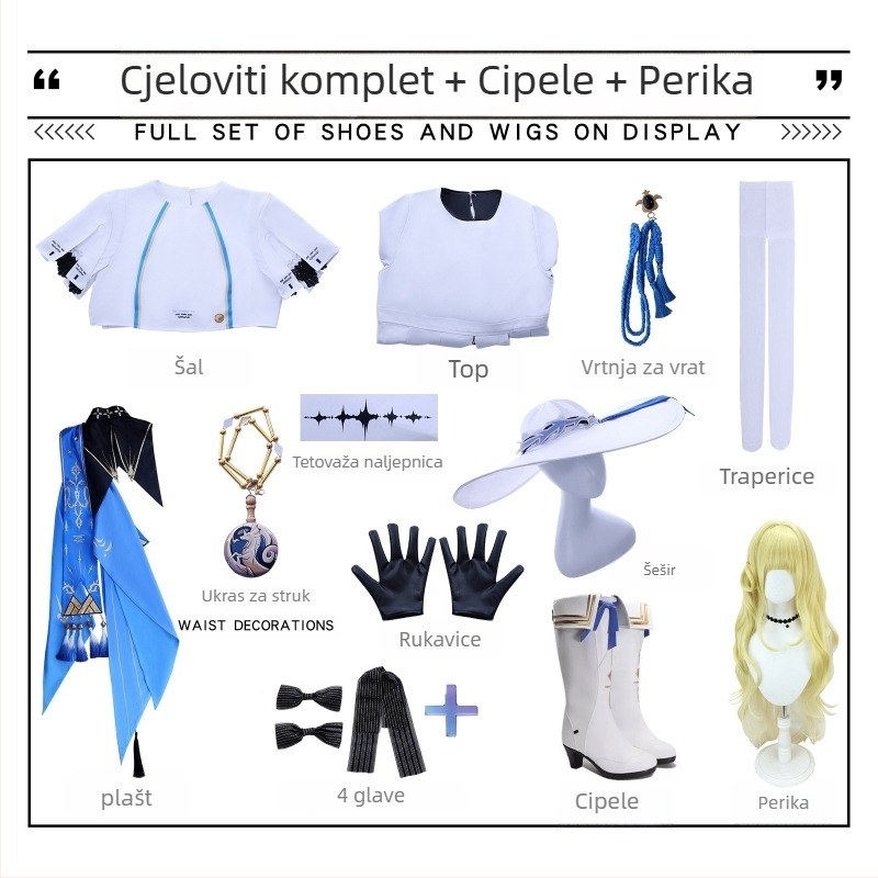 Phoebe cosplay kostim set za igre i animaciju, poliester tkanina