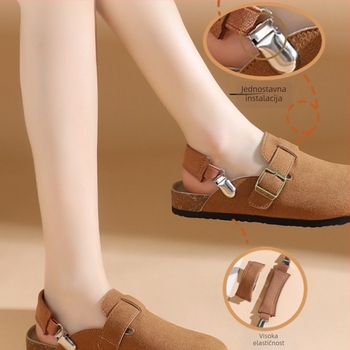 Birkenstock protuklizni kaiš za petu s elastičnom trakom od umjetne kože i čvrstim klipsima za cipele