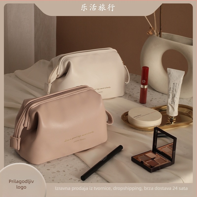 Torba za šminku i kozmetiku - Materijal PU, gradski minimalistički stil, podstava od poliester, prijenosna