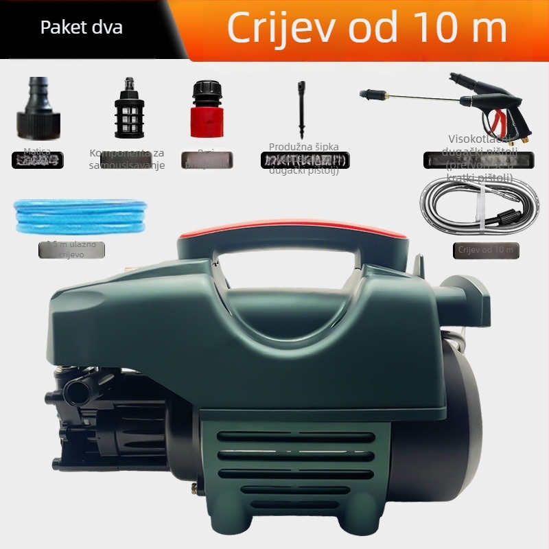 Jierson prijenosni visokotlačni uređaj za pranje automobila, 220V, 3000W, kućna uporaba