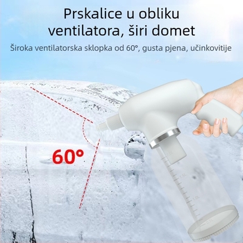 Električna pjena sprej boca za pranje automobila, prijenosna bežična, 12V 18W, 2000 ml, 600 g, PC+ABS