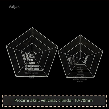 Šablona Sashiko za izradu kružnih i kvadratnih podmetača; akrilno ravnalo; alat za označavanje patchworka; ilustracija Bakinega vrta