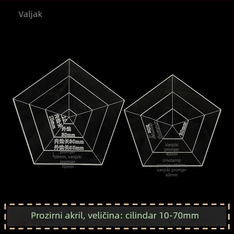 Šablona Sashiko za izradu kružnih i kvadratnih podmetača; akrilno ravnalo; alat za označavanje patchworka; ilustracija Bakinega vrta
