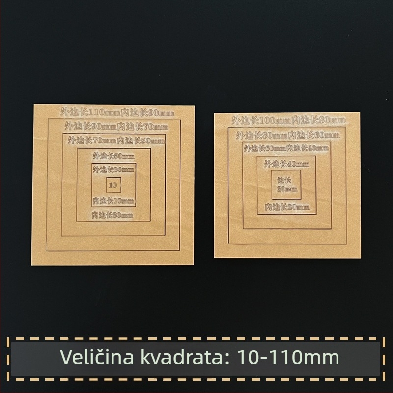 Šablona Sashiko za izradu kružnih i kvadratnih podmetača; akrilno ravnalo; alat za označavanje patchworka; ilustracija Bakinega vrta