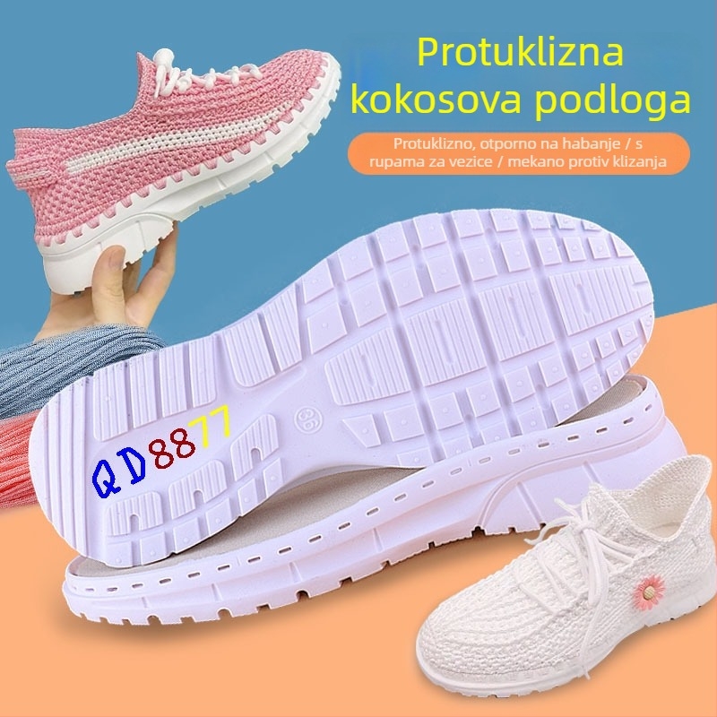 Potplat za cipele — Coconut Sole model, PVC materijal; brend qdsole; pogodan za ručno pletene cipele; široka stopala; za sve sezone