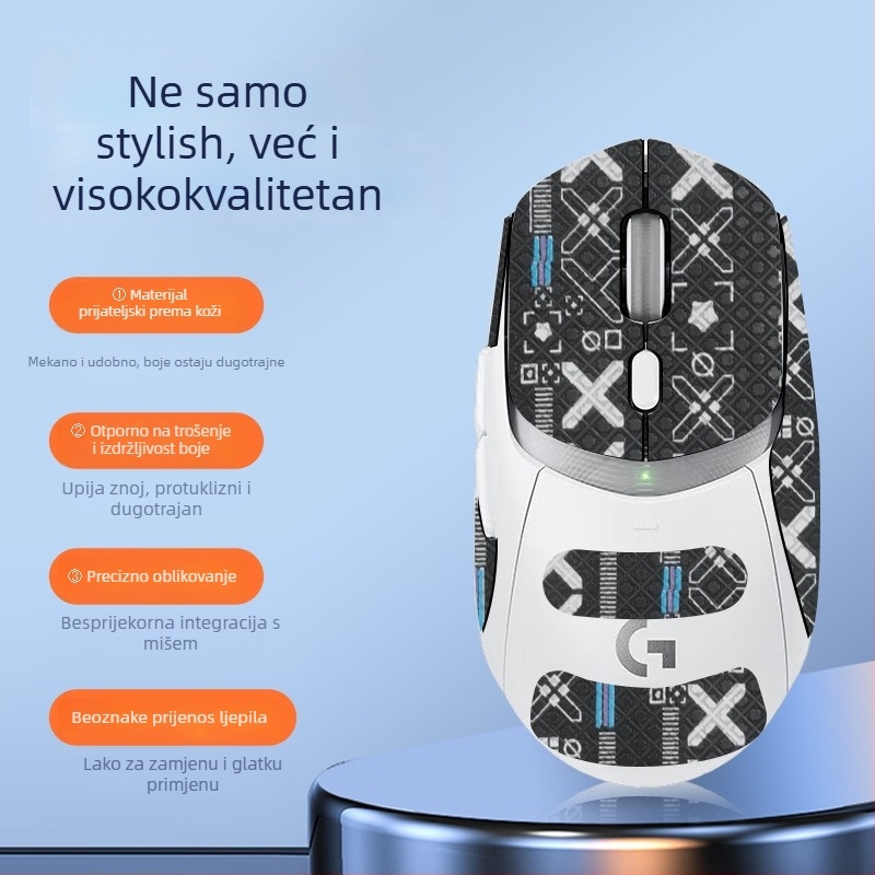 Antislip naljepnica za miša Logitech G309 – upija znoj, vodootporna i otporna na habanje, potpuno pokrivanje dlana i stražnjeg dijela