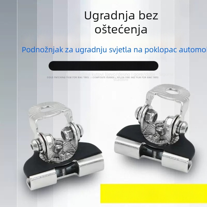 Riding KVH1 – Držač svjetla za haubu s dugim svjetlosnim trakom, proširena baza, univerzalna kompatibilnost, materijal željezo