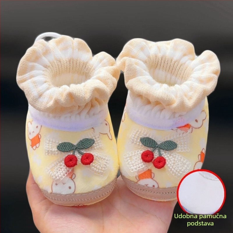Zimske dječje tenisice s pamukom na gornjem dijelu, fleece podstava, quilting dizajn, stil princeze, uzorak crtić, za djecu od 12 do 36 mjeseci