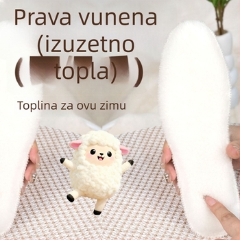 Zimske uloške od ovčje vune sa baršunom, debele i tople, za unisex obuću (cipele, čizme), model Zn White Wool