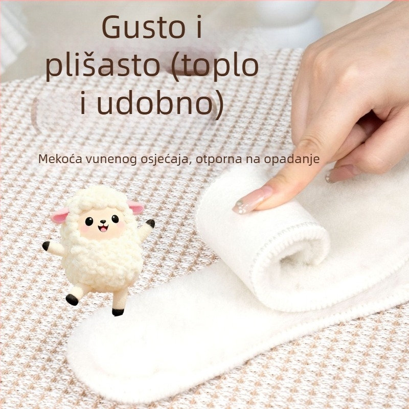 Zimske uloške od ovčje vune sa baršunom, debele i tople, za unisex obuću (cipele, čizme), model Zn White Wool