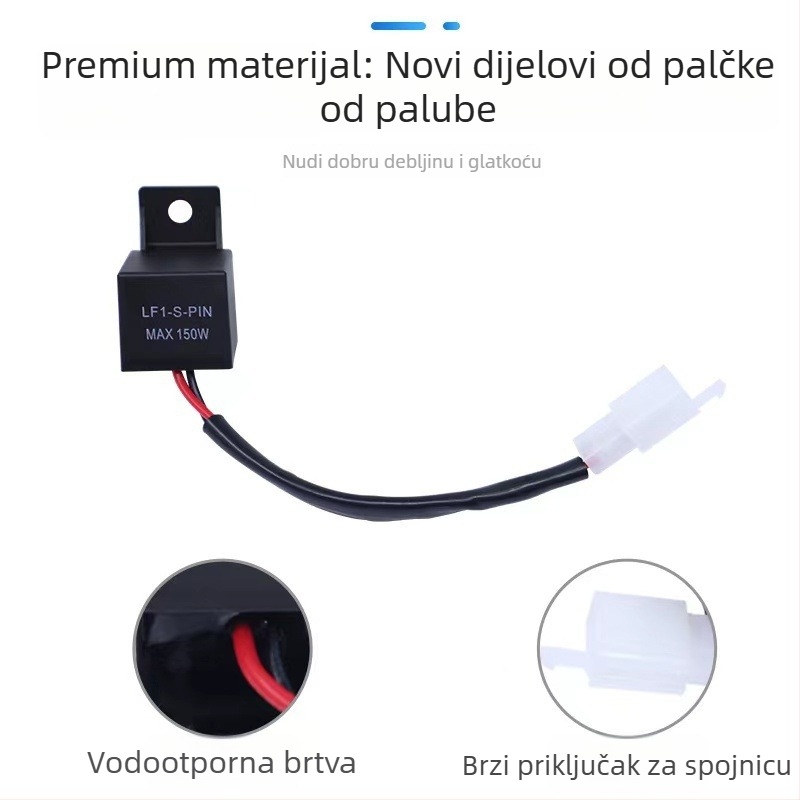 LED bljeskalica za motocikle – vodootporna, 12V, 2PIN LF1-S-PIN, snaga 0.1–150W