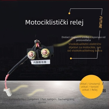 Motociklističko startno rele, plug-in tip, marka Chixiang, kompatibilno s Zongshen, Longxin, Lifan i Great Yangtze River