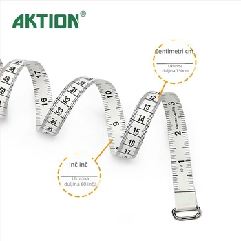 AKTION Mjerna traka za odjeću, izvučna PU traka, doseg 150 cm