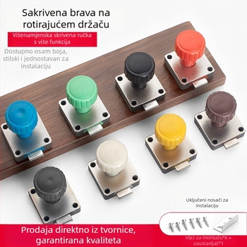 Mehanički brava za ormariće s okretajućom ručkom (Model 138; Materijal: cinkova Legura + plastika; Pogodno za ladice i skladišne ormariće; Marka: Dingsen)