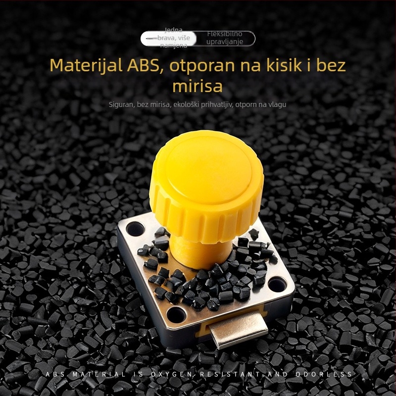 Mehanički brava za ormariće s okretajućom ručkom (Model 138; Materijal: cinkova Legura + plastika; Pogodno za ladice i skladišne ormariće; Marka: Dingsen)