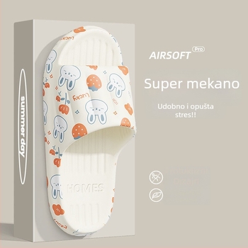 Trudničke PVC papuče - Slip-On, Jednostruka traka, Karikatura uzorak, Ravna peta, Debljina potplata 0–3 cm