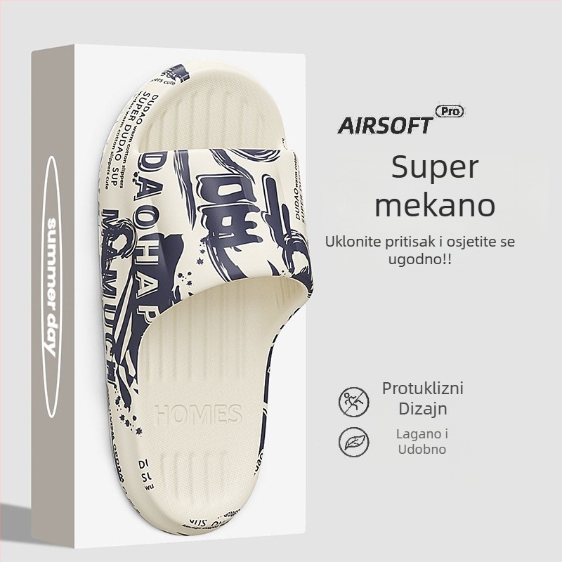 Trudničke PVC papuče - Slip-On, Jednostruka traka, Karikatura uzorak, Ravna peta, Debljina potplata 0–3 cm