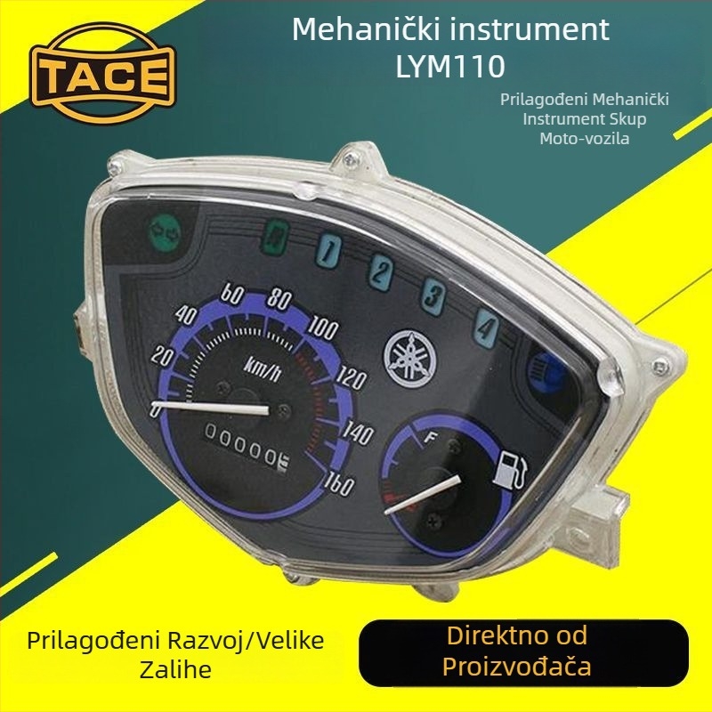 Linhai C8 ploča instrumenta s odometrom i brzinomjerom, 12V, LYM110-2, prekidač paljenja