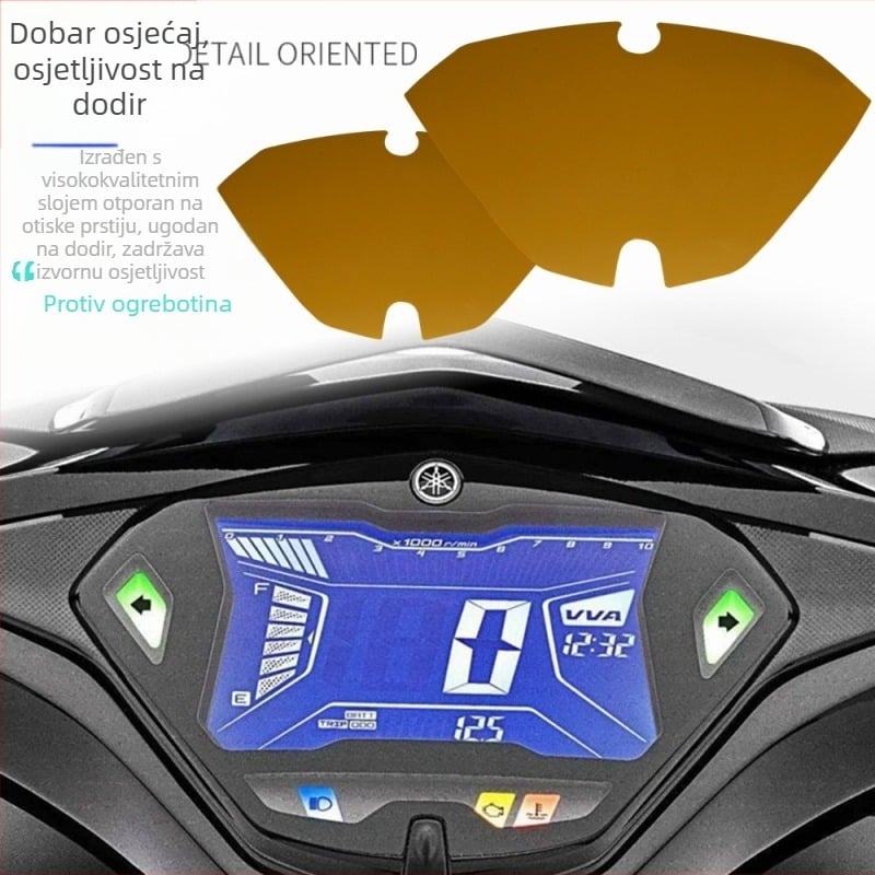 Zaštitni film za instrument ploču motocikla, anti-scratch film, kompatibilan s Yamaha NVX 155 i Aerox 155