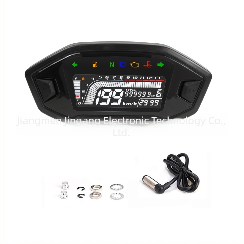Digitalna instrument ploča za motocikl s VA zaslonom, tachometar, kilometraža i pokazivač razine ulja, 12V (Model JG-010-13 Turn, Univerzalna ugradnja, Brand JGGF)