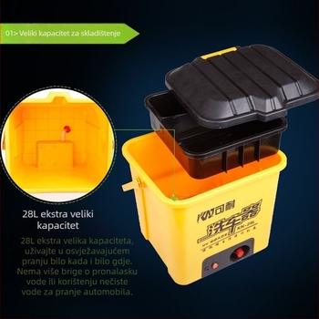 Prijenosno pranje automobila KN-28 (12V, 60W, maksimalan protok 1,5 L/min, maksimalan tlak 1,2 MPa)