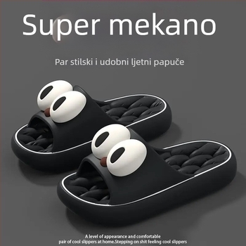 EVA One-Line Big-Eye kućne papuče s masažom, EVA potplata injekcijsko oblikovana (0–3 cm), protuklizne i protiv mirisa, svakodnevna upotreba