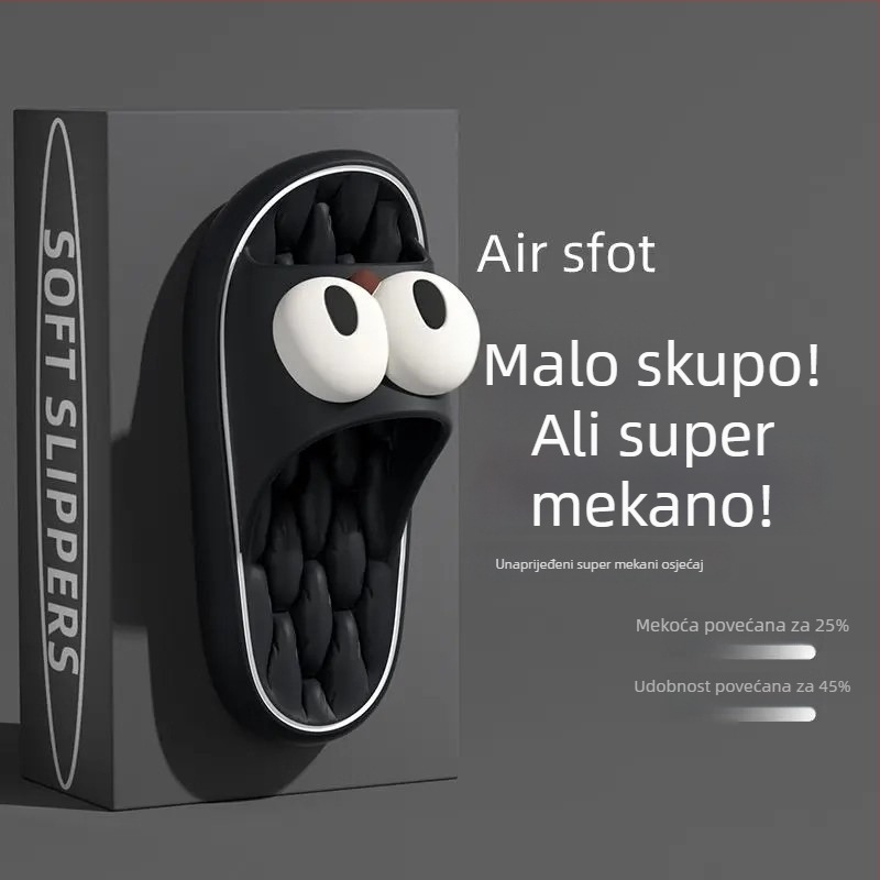 EVA One-Line Big-Eye kućne papuče s masažom, EVA potplata injekcijsko oblikovana (0–3 cm), protuklizne i protiv mirisa, svakodnevna upotreba