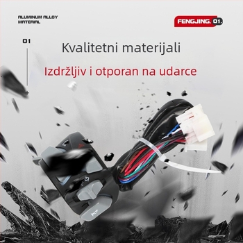 Prekidač za upravljač motocikla sa svjetlom, univerzalni MX model, Fengjing – kompatibilan s Yamaha Zhongxing/Wuyang