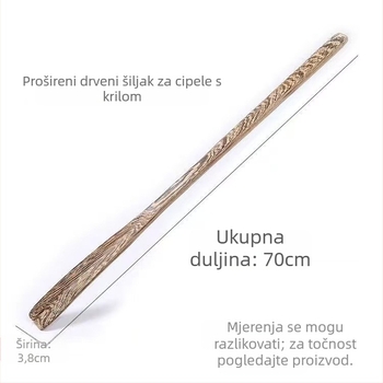 Drevena cipovnica s dugim držačem — drvo pilećeg krila, moderni minimalistički stil, kućna upotreba