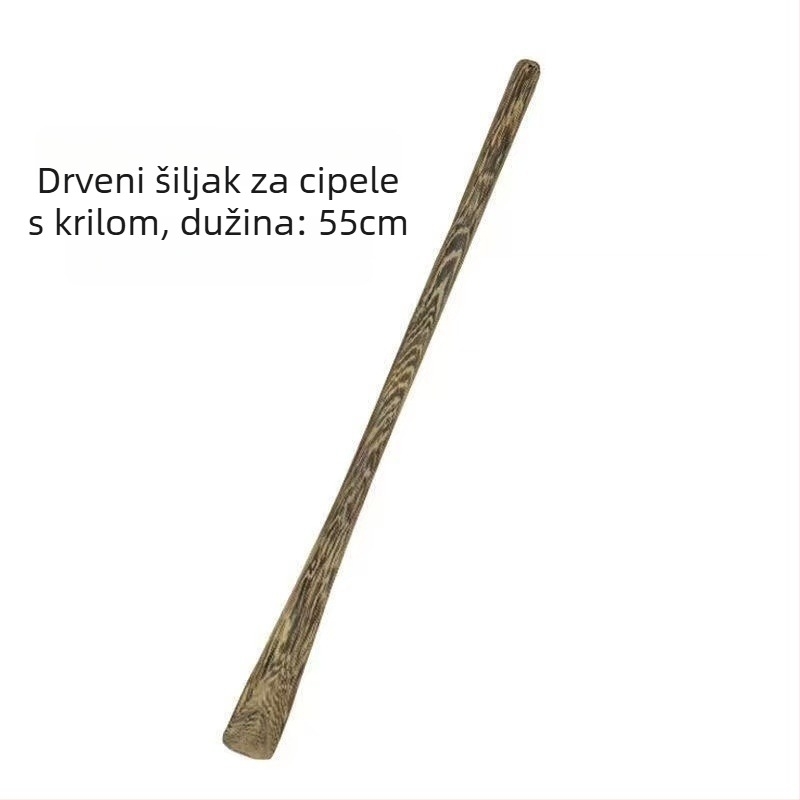 Drevena cipovnica s dugim držačem — drvo pilećeg krila, moderni minimalistički stil, kućna upotreba