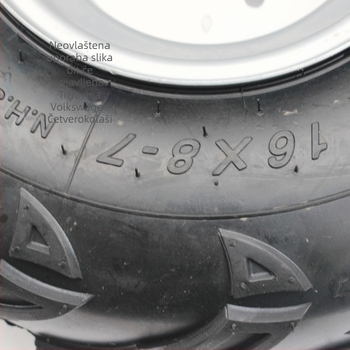 OG skup hubova za go-kart s plamenim vaku pneumatikama 16x8-7 inča, za četverokolicu