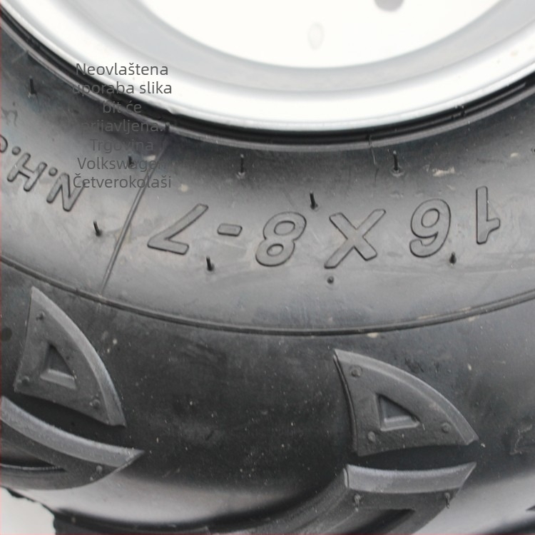 OG skup hubova za go-kart s plamenim vaku pneumatikama 16x8-7 inča, za četverokolicu
