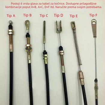 Kabel kočnice za električno vozilo (tricikl i četverokotač) — Xingye, Model: Brake cable, Obrada i prilagodba: Da